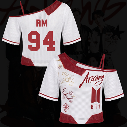 BTS Arirang Concert Aesthetic Asymmetric Off Shoulder Mesh Gift For Fans