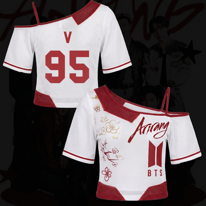 BTS Arirang Concert Aesthetic Asymmetric Off Shoulder Mesh Gift For Fans