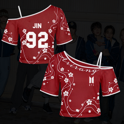 BTS ARIRANG Tour Crimson Red Cherry Blossom Off Shoulder Mesh Gift For Army