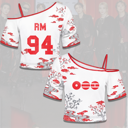 BTS ARIRANG Tour Sakura Blossom Graphic Off Shoulder Mesh Gift For Fan