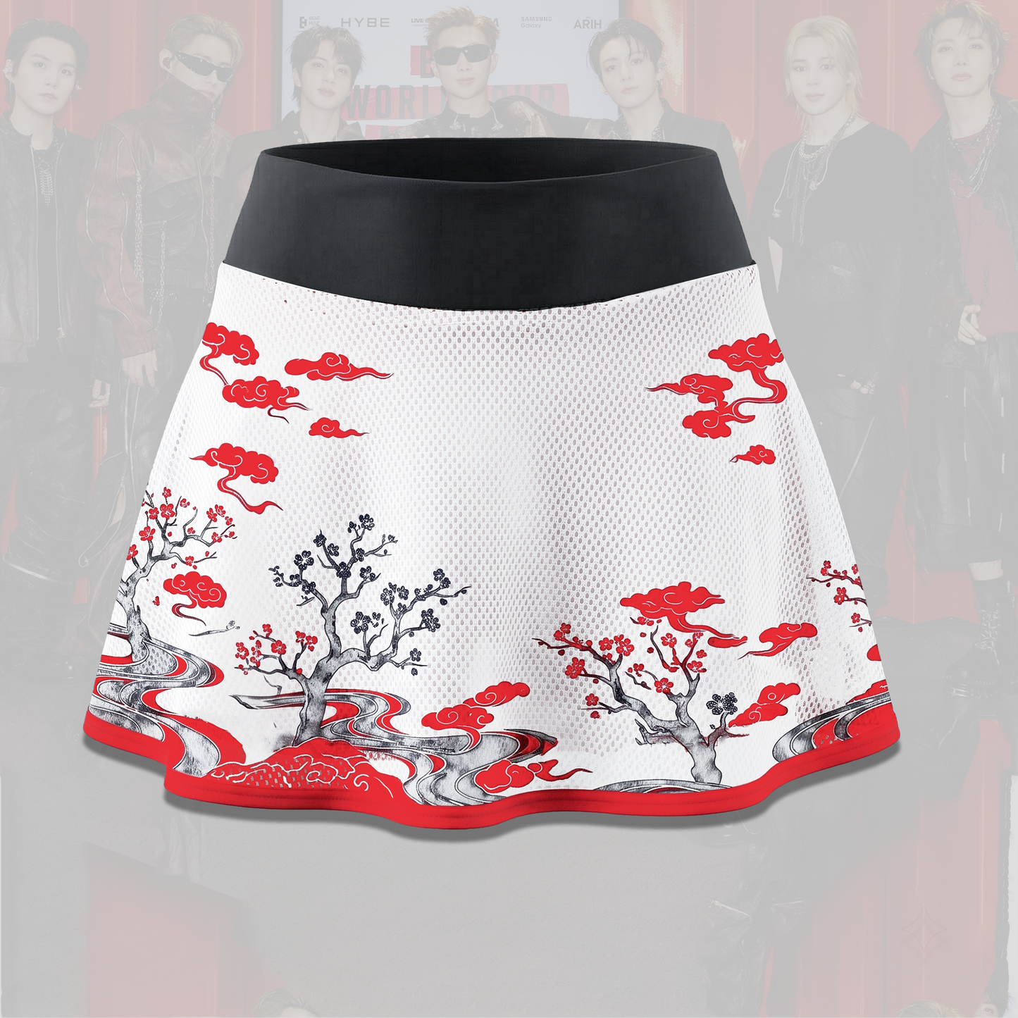 BTS ARIRANG Tour Sakura Blossom Graphic Off Shoulder Mesh Gift For Fan
