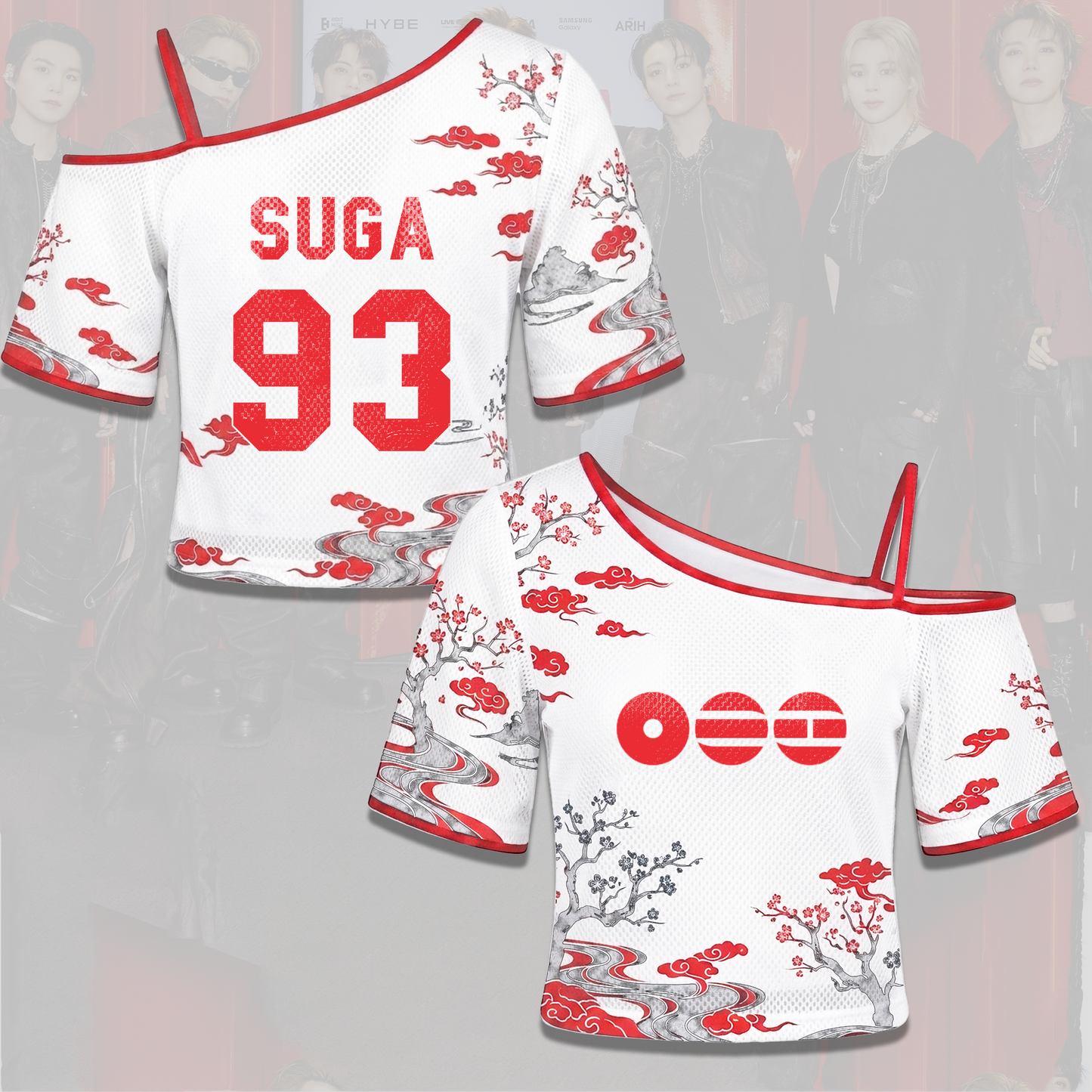 BTS ARIRANG Tour Sakura Blossom Graphic Off Shoulder Mesh Gift For Fan