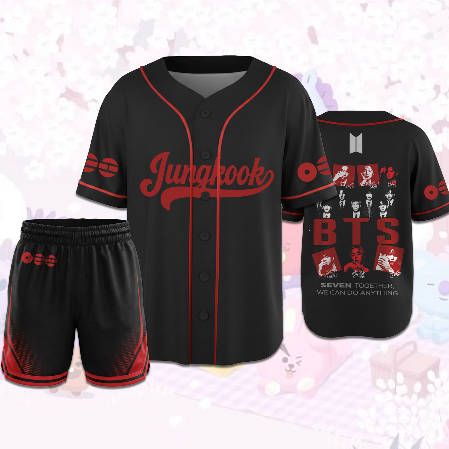 BTS Arirang Tour Seven Together We Can Do Anything Full Set Baseball Jersey
