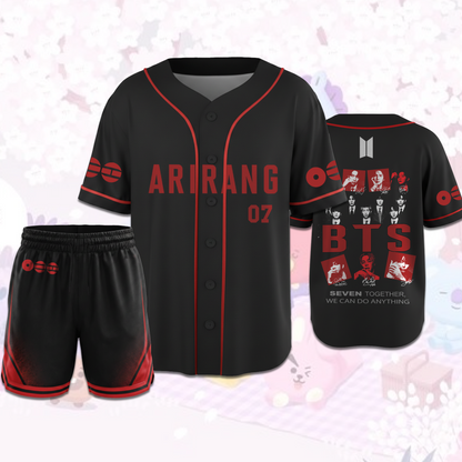 BTS Arirang Tour Seven Together We Can Do Anything Full Set Baseball Jersey