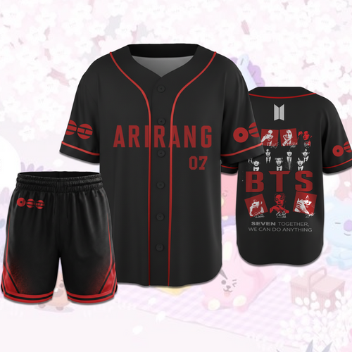 BTS Arirang Tour Seven Together We Can Do Anything Full Set Baseball Jersey