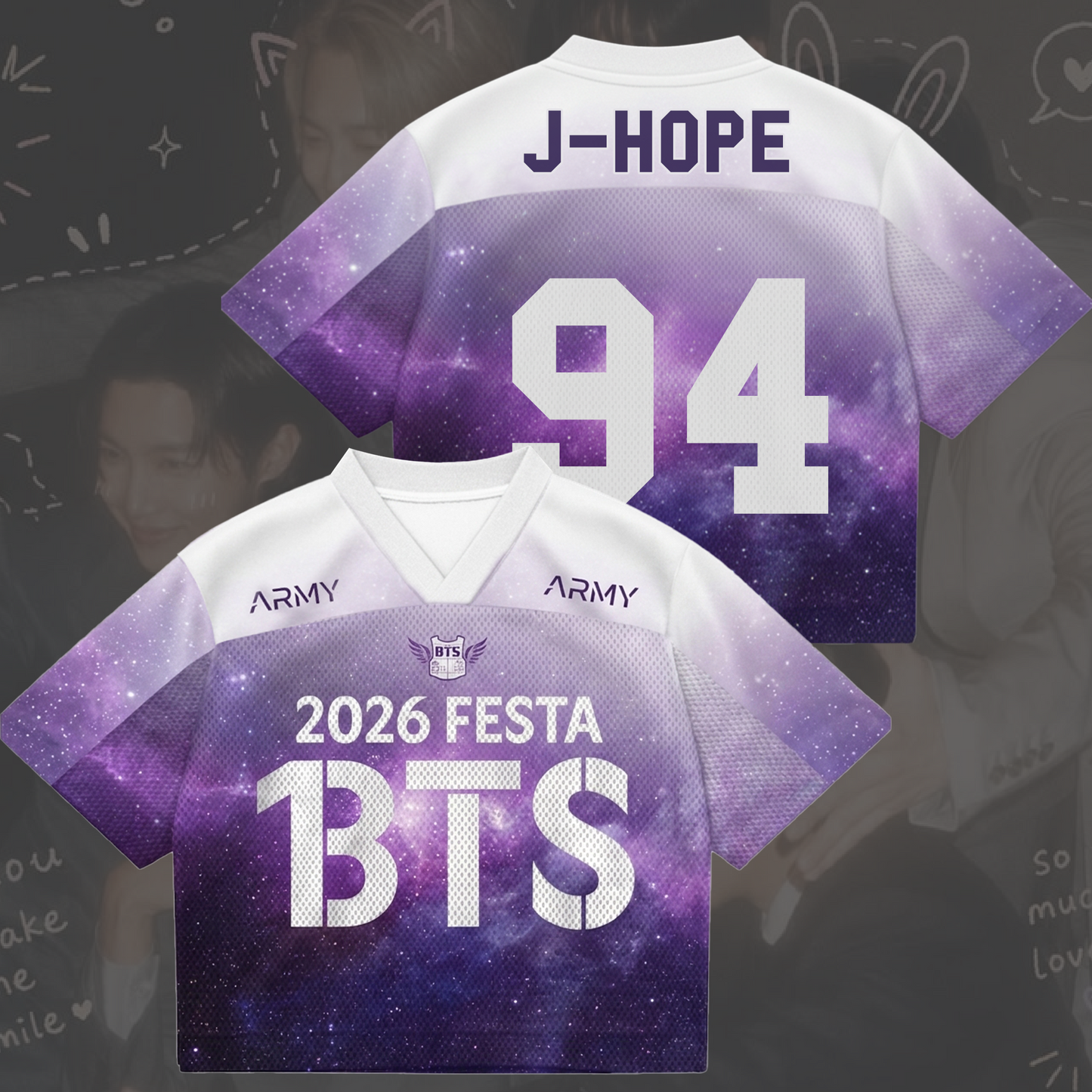 Purple Milky Way BTS 2026 Festa Mix Mesh Jersey Fan Edition