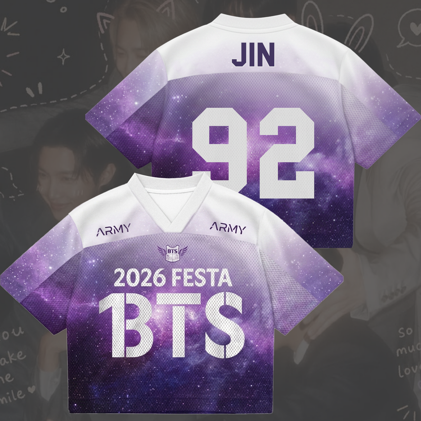 Purple Milky Way BTS 2026 Festa Mix Mesh Jersey Fan Edition