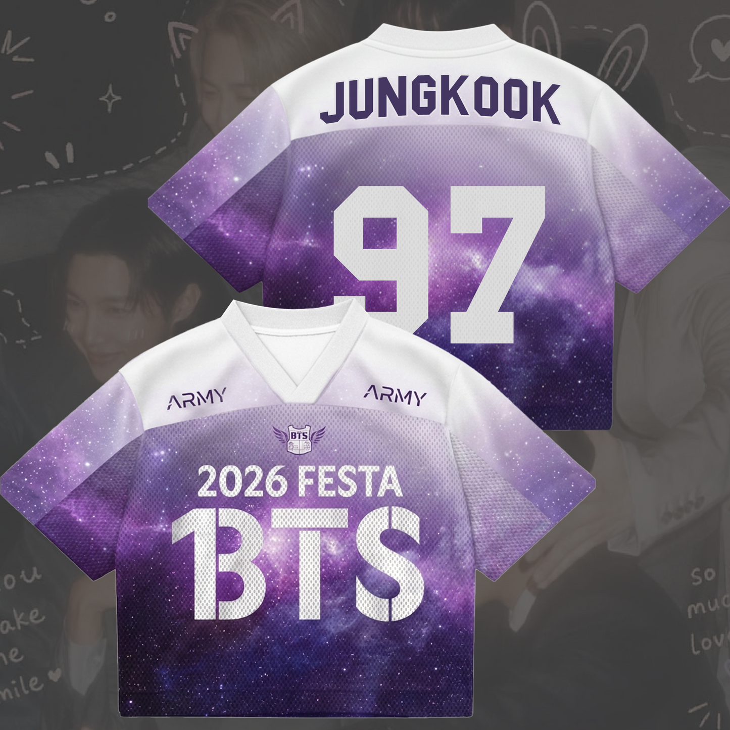 Purple Milky Way BTS 2026 Festa Mix Mesh Jersey Fan Edition