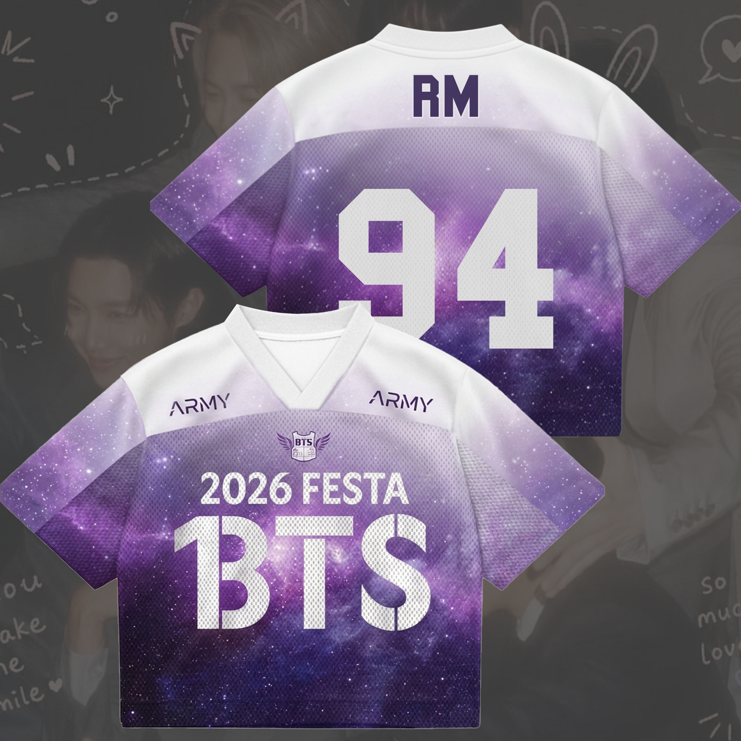 Purple Milky Way BTS 2026 Festa Mix Mesh Jersey Fan Edition