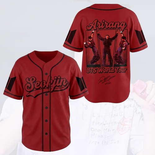 Arirang Spotlight Jin BTS World Tour Baseball Jersey Fan Edition