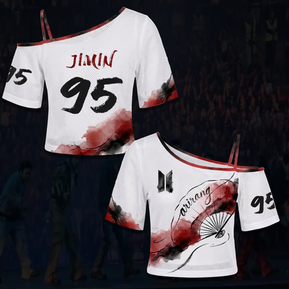 BTS Arirang World Tour Cultural Heritage Ink Wash Off Shoulder Mesh Gift For Fans