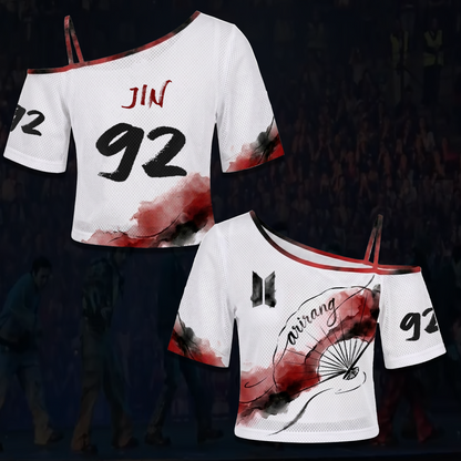 BTS Arirang World Tour Cultural Heritage Ink Wash Off Shoulder Mesh Gift For Fans