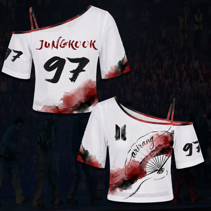BTS Arirang World Tour Cultural Heritage Ink Wash Off Shoulder Mesh Gift For Fans