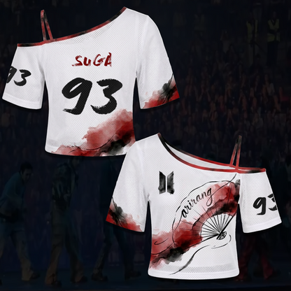 BTS Arirang World Tour Cultural Heritage Ink Wash Off Shoulder Mesh Gift For Fans