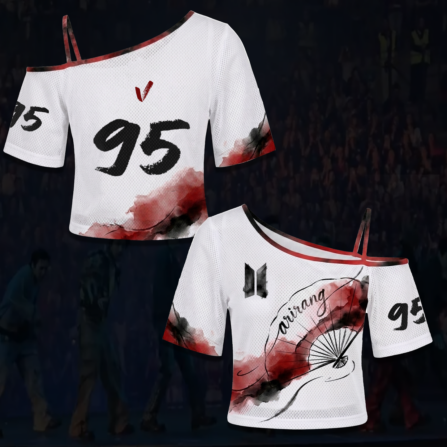 BTS Arirang World Tour Cultural Heritage Ink Wash Off Shoulder Mesh Gift For Fans