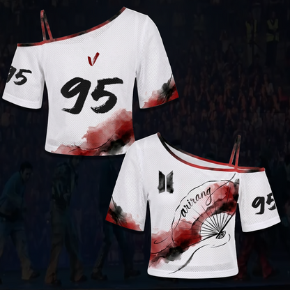 BTS Arirang World Tour Cultural Heritage Ink Wash Off Shoulder Mesh Gift For Fans
