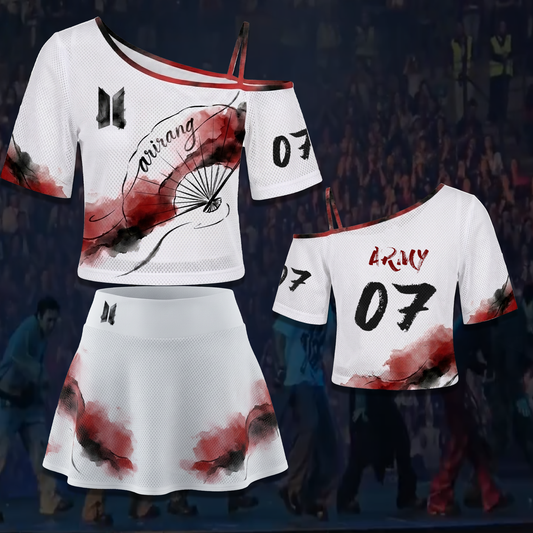 BTS Arirang World Tour Cultural Heritage Ink Wash Off Shoulder Mesh Gift For Fans