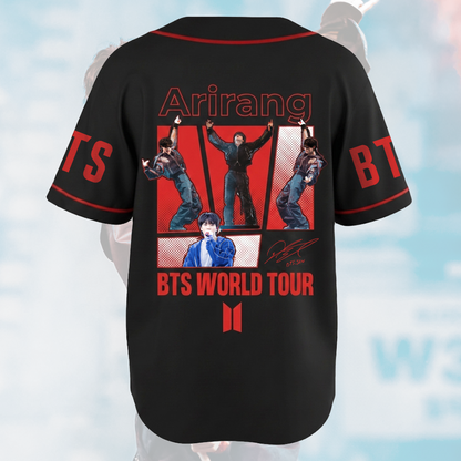 Worldwide Handsome Jin Arirang World Tour Baseball Jersey Army Edition