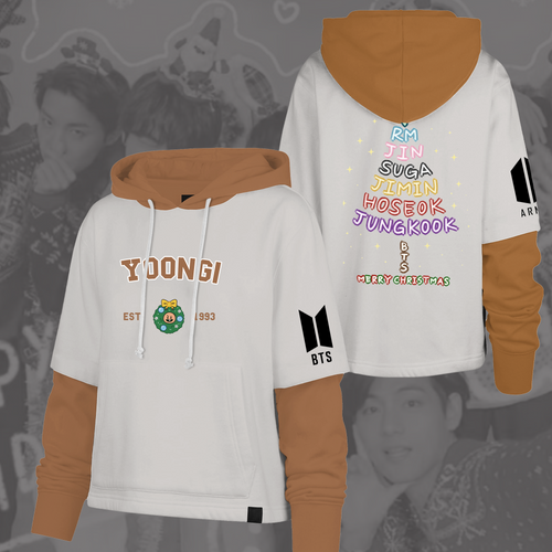 WAVESTEEᵀᴹ BTS Christmas OT7 Back See You Again Shortstop Hoodie