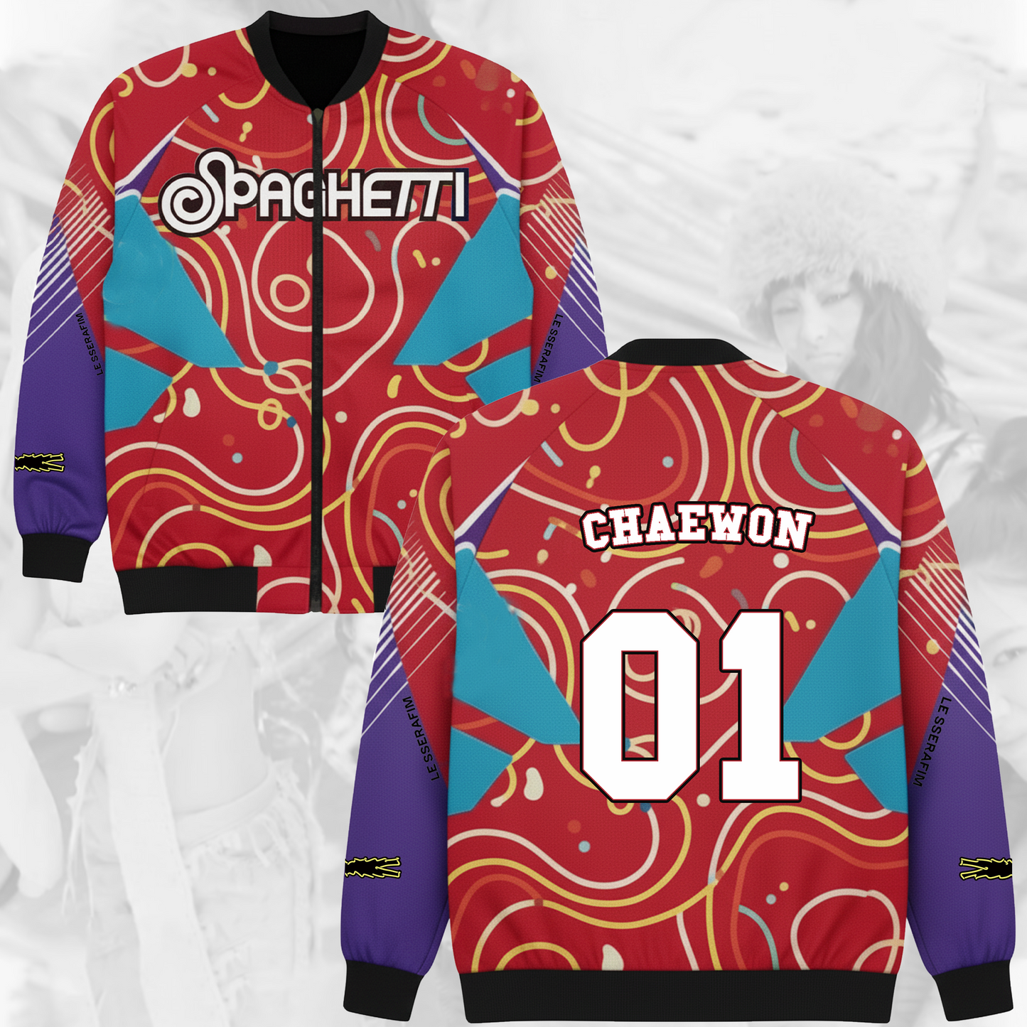 WAVESTEEᵀᴹ  Spaghetti Album Colorfull Ver Bomber Jacket