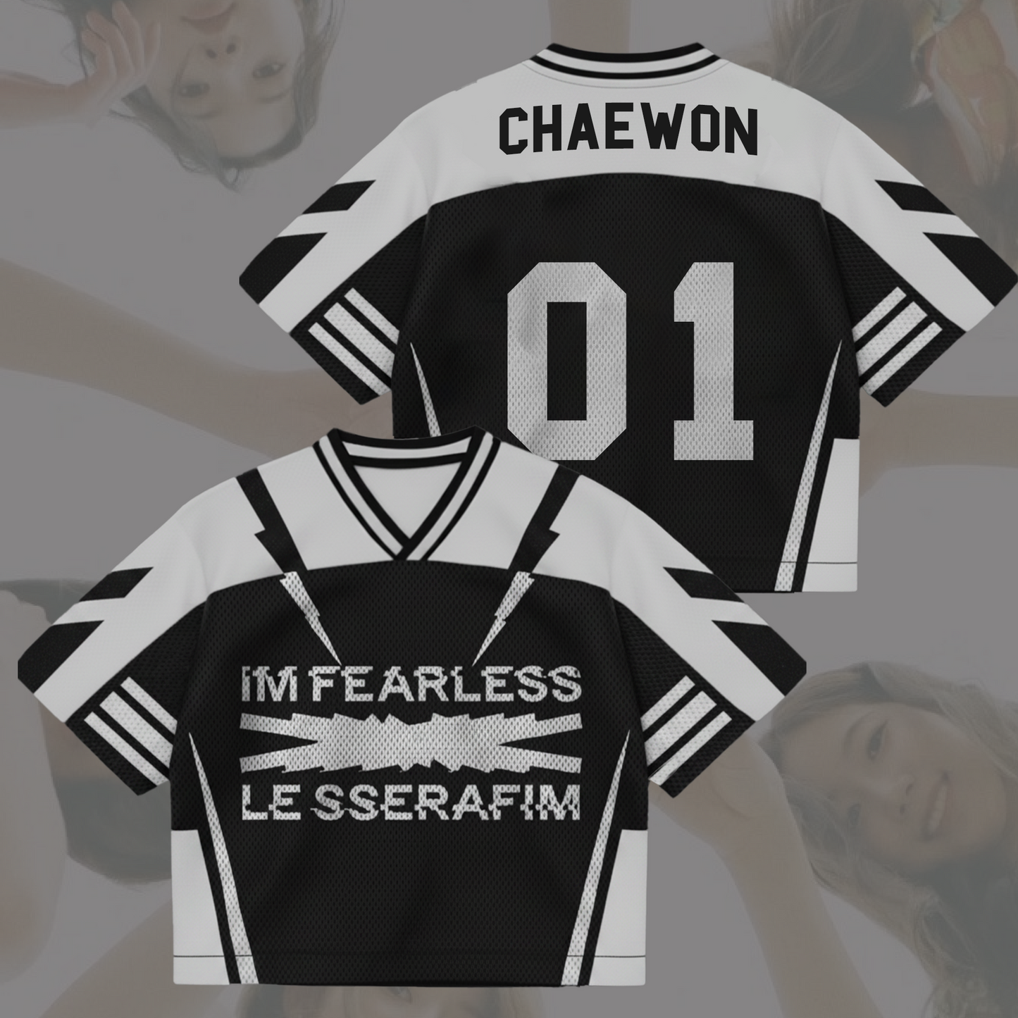 Le Sserafim Im Fearless New Album Mixed Mesh Jersey