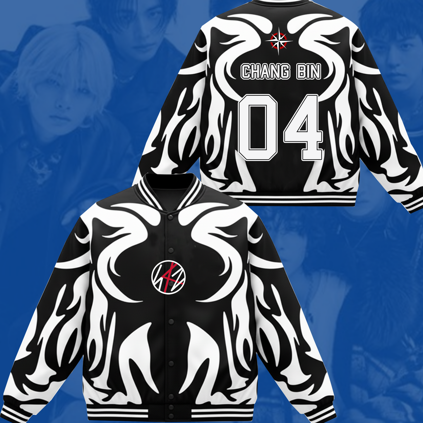 WAVESTEEᵀᴹ Cute Stray Kids SKZ Stay CowMotion Baseball Jacket