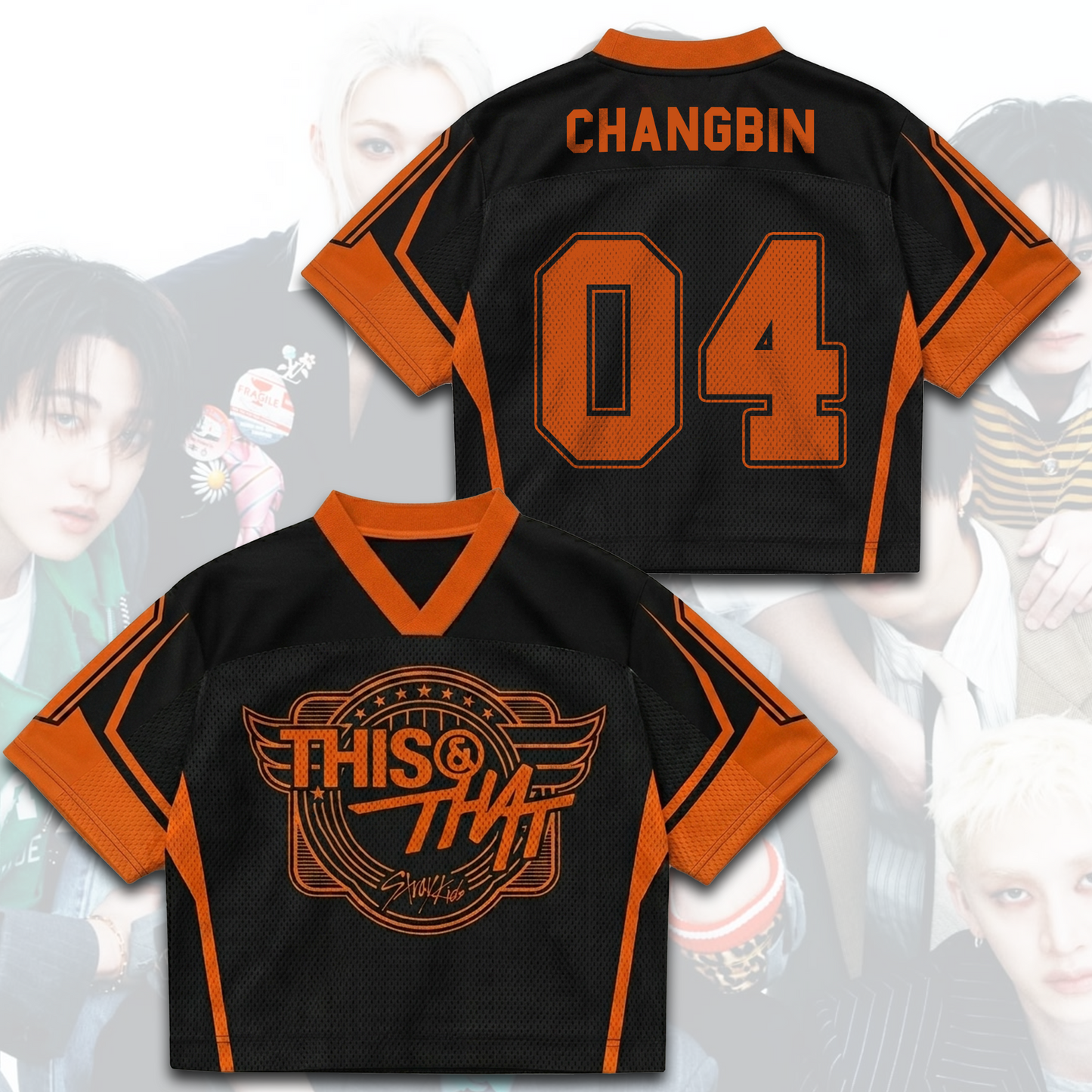 Dynamic Winged Stray Kids This That Mixed Mesh Jersey Top Fan Gift