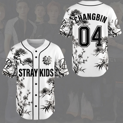 Magnificent Stray Kids STAY White Baseball Jersey Run It Tour Gift for Fan