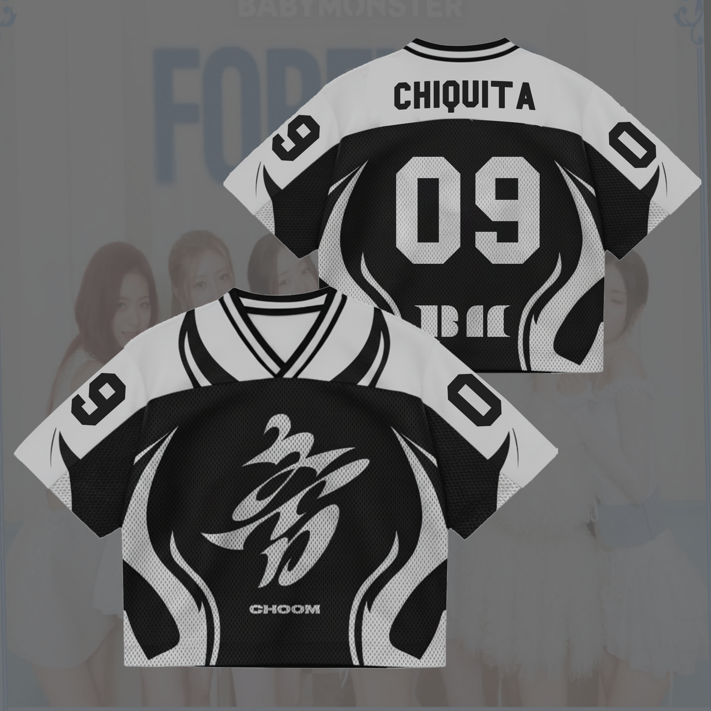 Babymonster Choom 2026 World Tour Mixed Mesh Jersey Gifts For Lovers