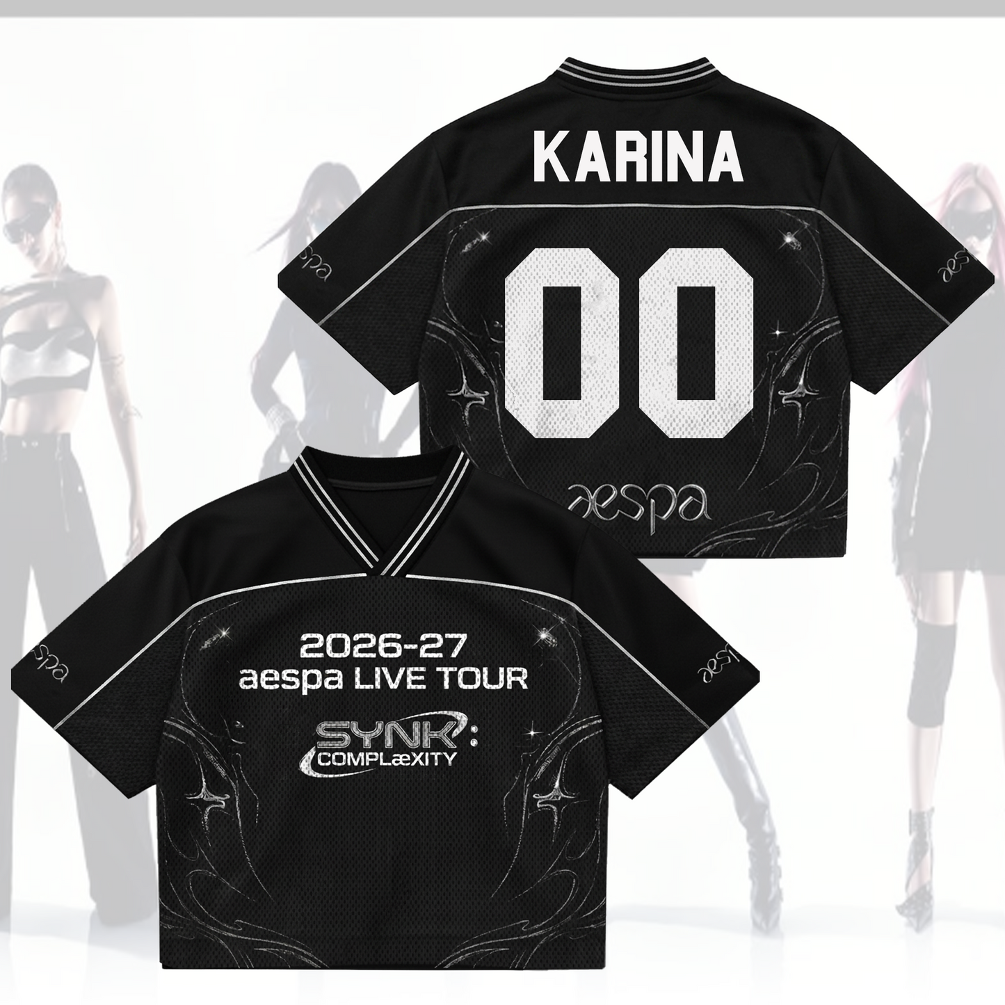 SYNK AESPA Live Tour Mixed Mesh Jersey Gift For Fans