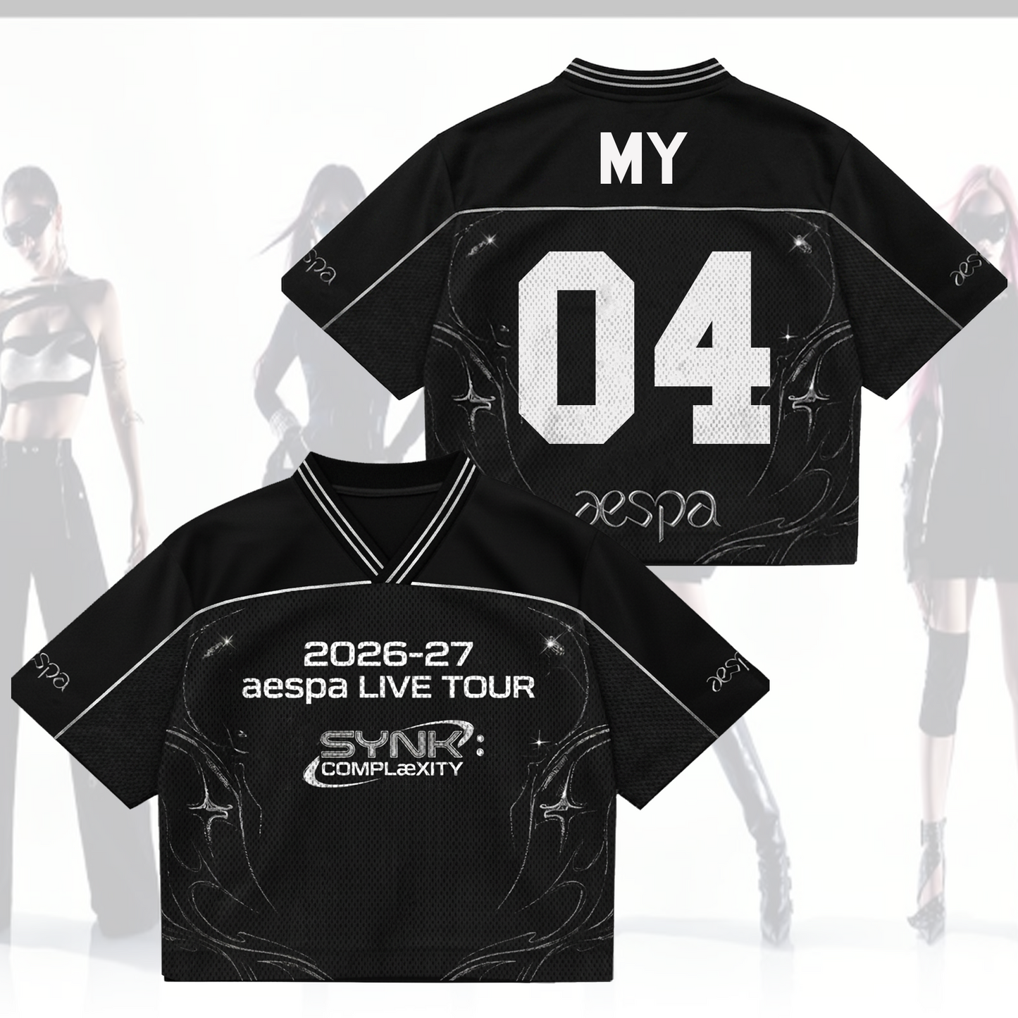 SYNK AESPA Live Tour Mixed Mesh Jersey Gift For Fans