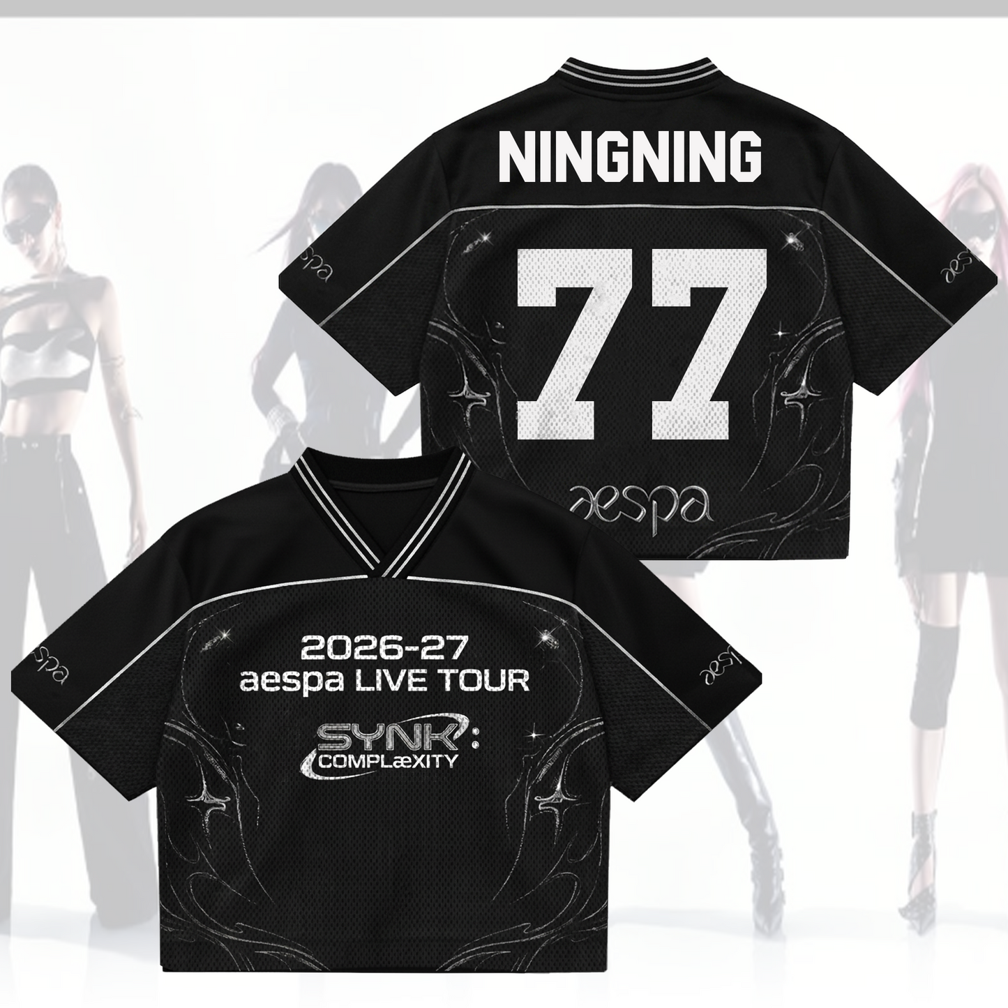 SYNK AESPA Live Tour Mixed Mesh Jersey Gift For Fans