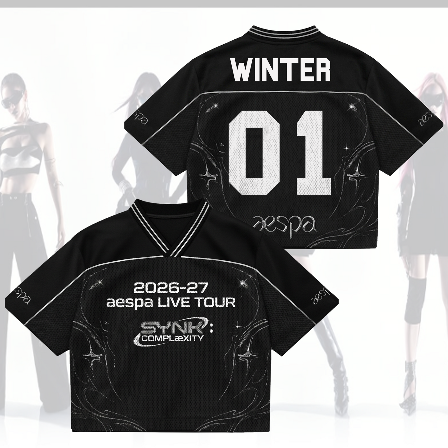 SYNK AESPA Live Tour Mixed Mesh Jersey Gift For Fans