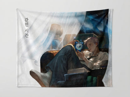 BTS Fan-Fleecedecke mit Gruppenfoto-Design, weiches K-Pop-Wohnaccessoire als Geschenk