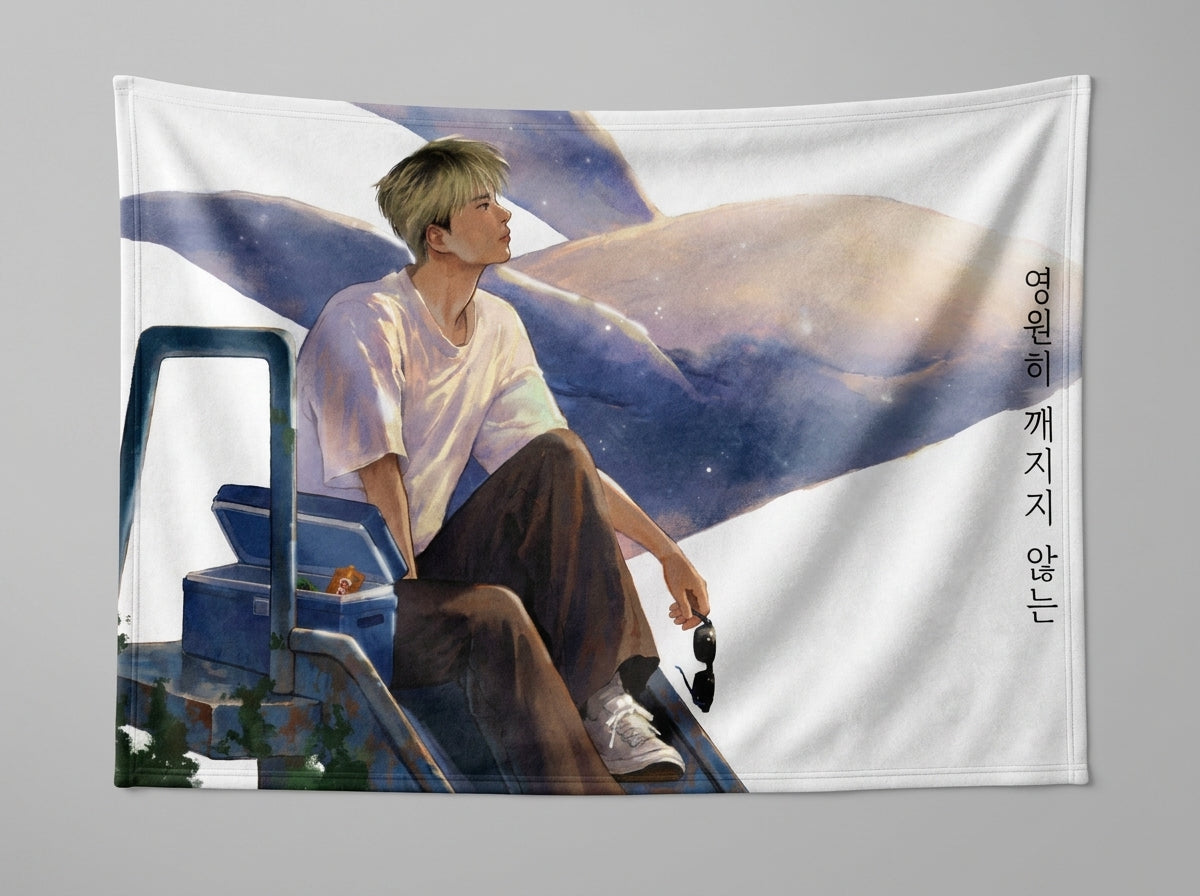 BTS Fan-Fleecedecke mit Gruppenfoto-Design, weiches K-Pop-Wohnaccessoire als Geschenk