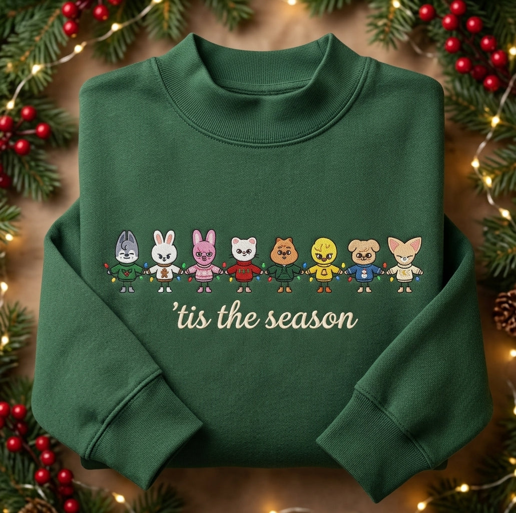 Stray Kids Tis The Season Christmas Embroidered Mockneck Sweatshirt Gift For Stay