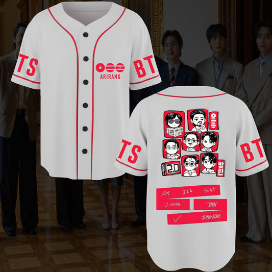 Cute BTS 20 Arirang World Tour Baseball Jersey