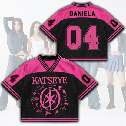 Hot Pinky Katseye The Wildworld Tour Mixed Mesh Jersey Fan Edition