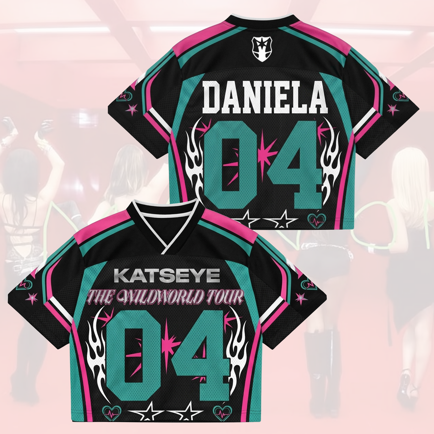 Sporty Katseye The Wildworld Tour Mixed Mesh Jersey Fan Eyekons Gift