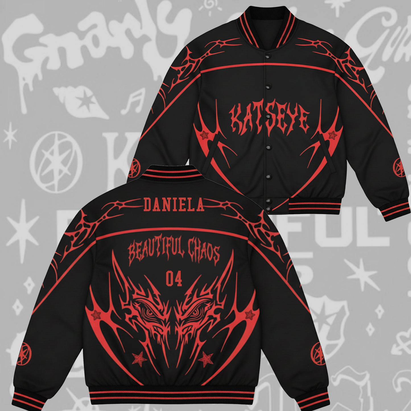 WAVESTEEᵀᴹ Katseye Beautiful Chaos Tour Baseball Jacket Unisex Streetwear