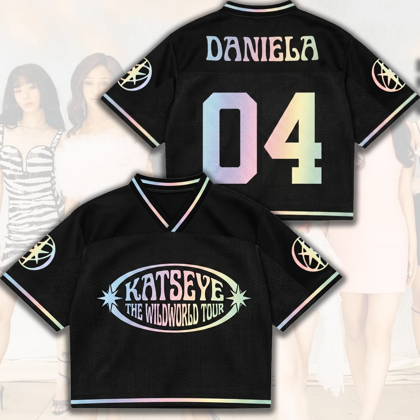 Mirage Katseye The Wildworld Tour Mixed Mesh Jersey Unique Gift For Fans