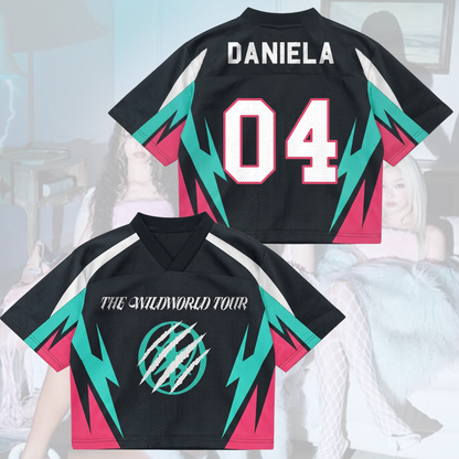 Explosive The Wildworld Tour Katseye Thunder Sport Mixed Mesh Jersey Fan Merch