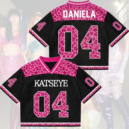 Pinky Leopard KATSEYE Mesh Jersey The Wildworld Tour Gift for Fan