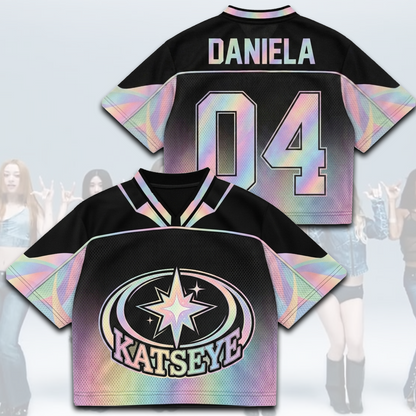 Prismatic Katseye The Wildworld Tour Mixed Mesh Jersey Gift For Fans