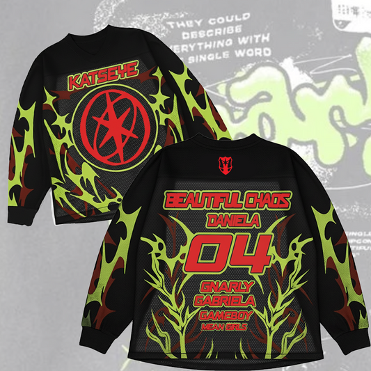 WAVESTEEᵀᴹ Beautiful Chaos x Gnarly Katseye Mesh Splicing Long Sleeved