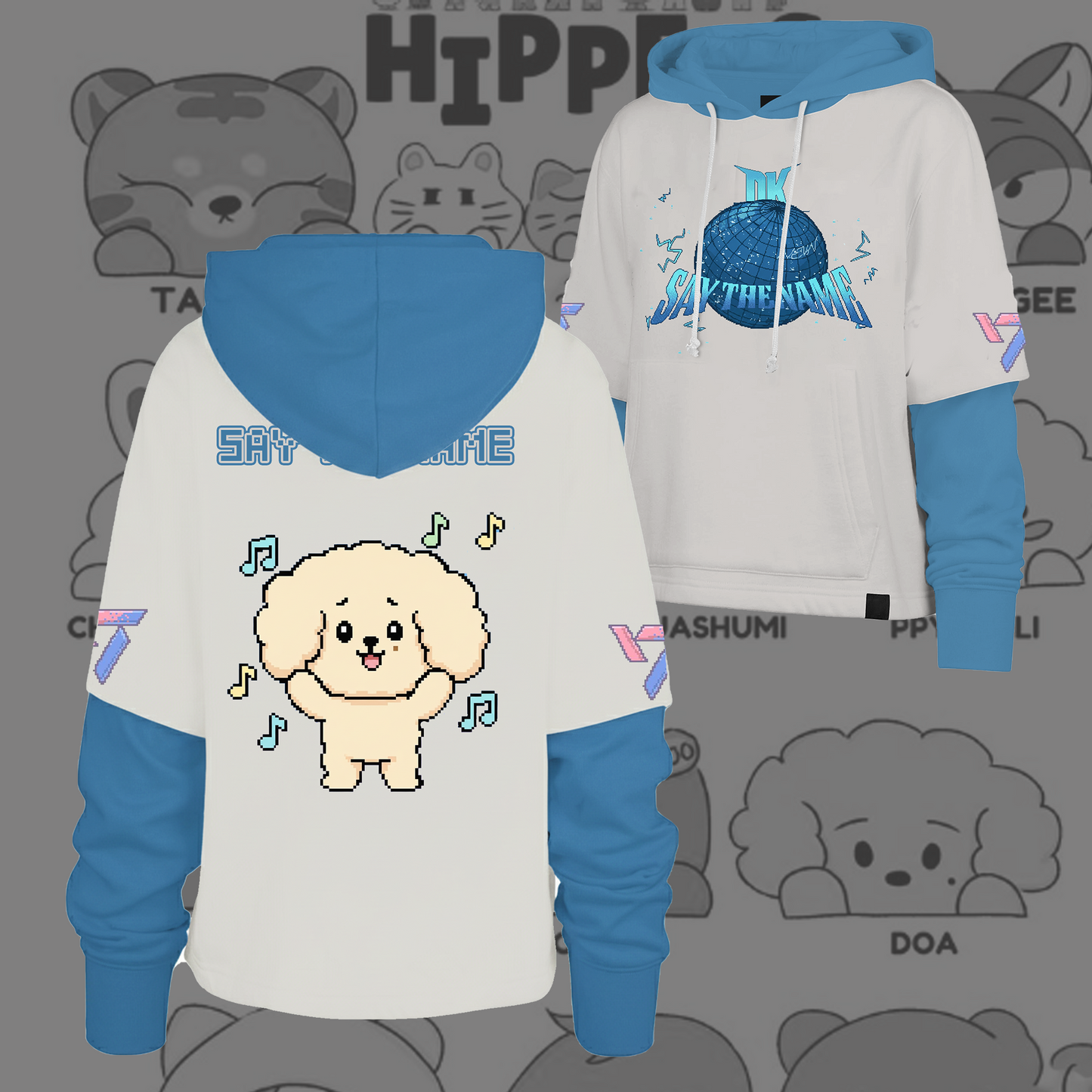 WAVESTEEᵀᴹ  Seventeen Say The Name 8bit Pixel Edition Shortstop Hoodie