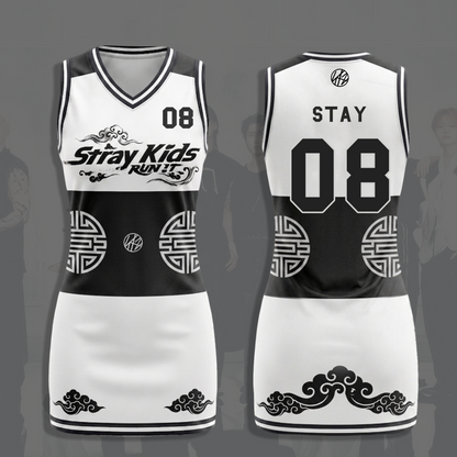Stray Kids Run It Jersey Dress Edgy Kpop Sporty Streetwear Concert Outfit Gift For Fans