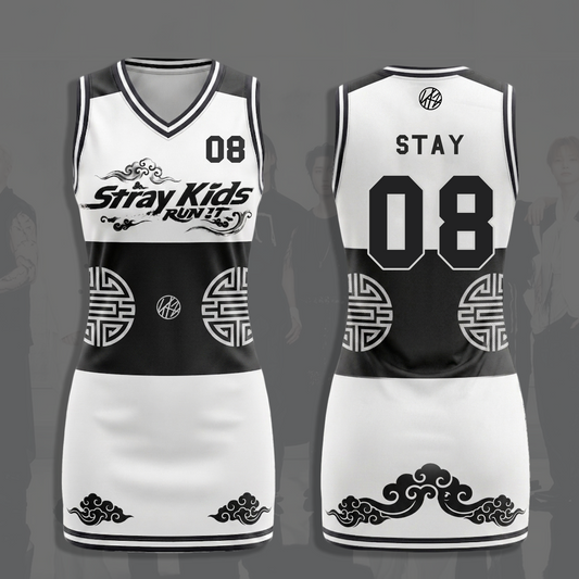 Stray Kids Run It Jersey Dress Edgy Kpop Sporty Streetwear Concert Outfit Gift For Fans