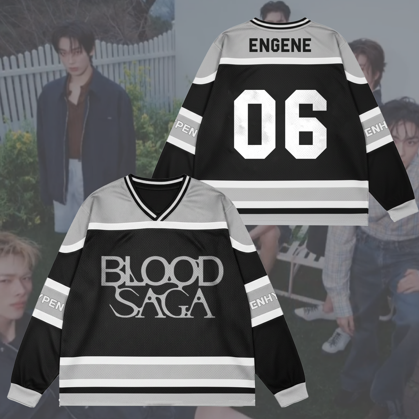 Blood Saga Enhypen World Tour Mesh Splicing Long Sleeve Gift For Fans