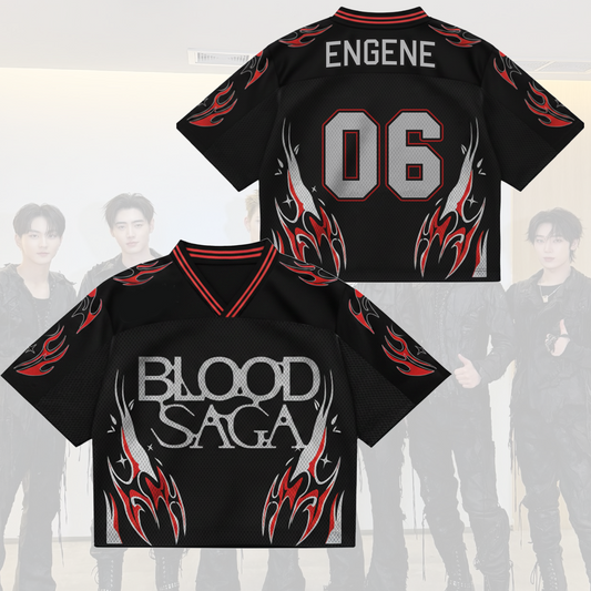 Blood Saga Enhypen Jersey - Gothic Streetwear Mix Mesh World Tour